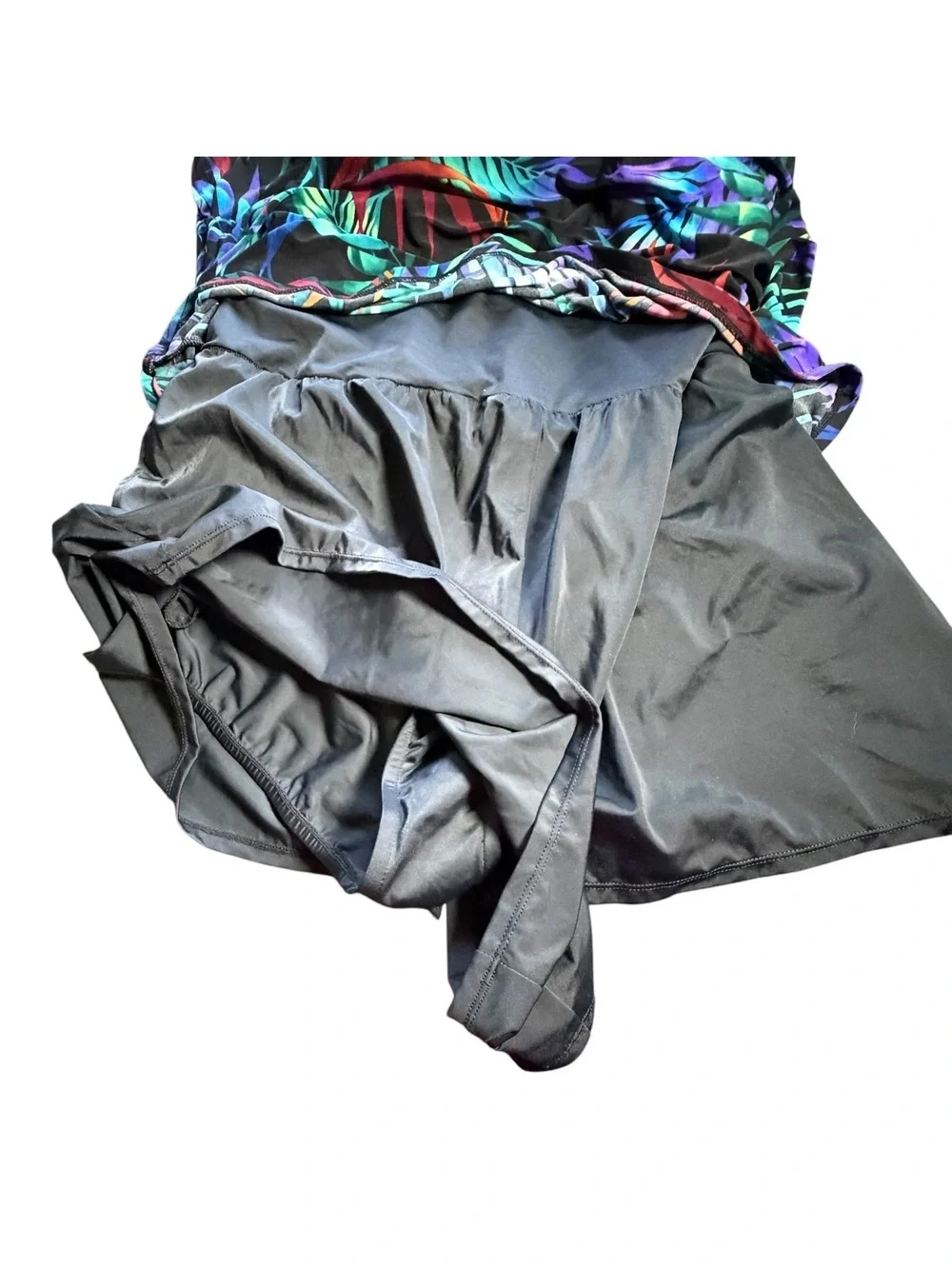 TRIMSHAPER plus size 24W modest one piece attached swim shorts bottom swimsuit